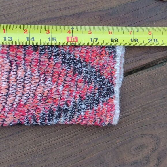 Lucky Brand Fringed Red and Pink Open Front Duster Cardigan Size Small - Picture 7 of 9